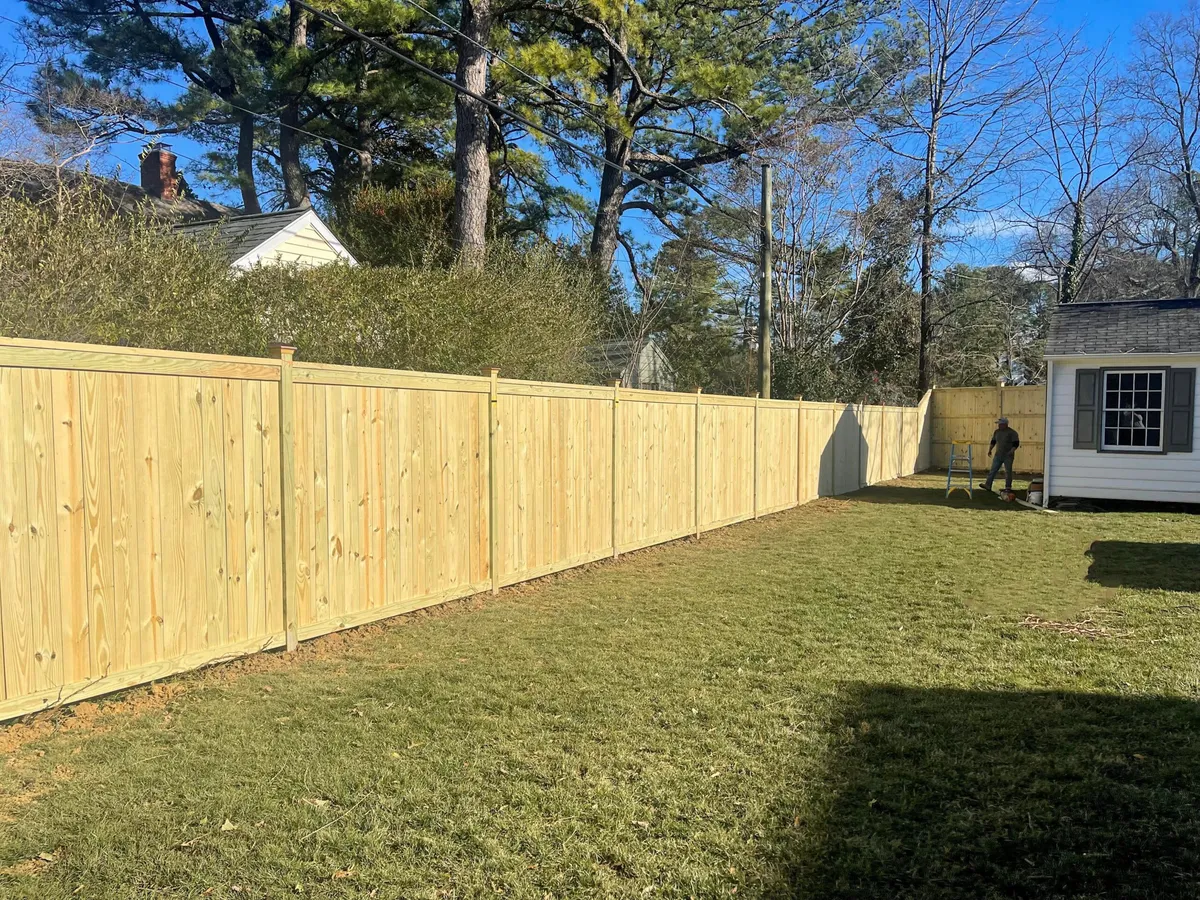 Wood privacy fencing shown on Dunbar’s website